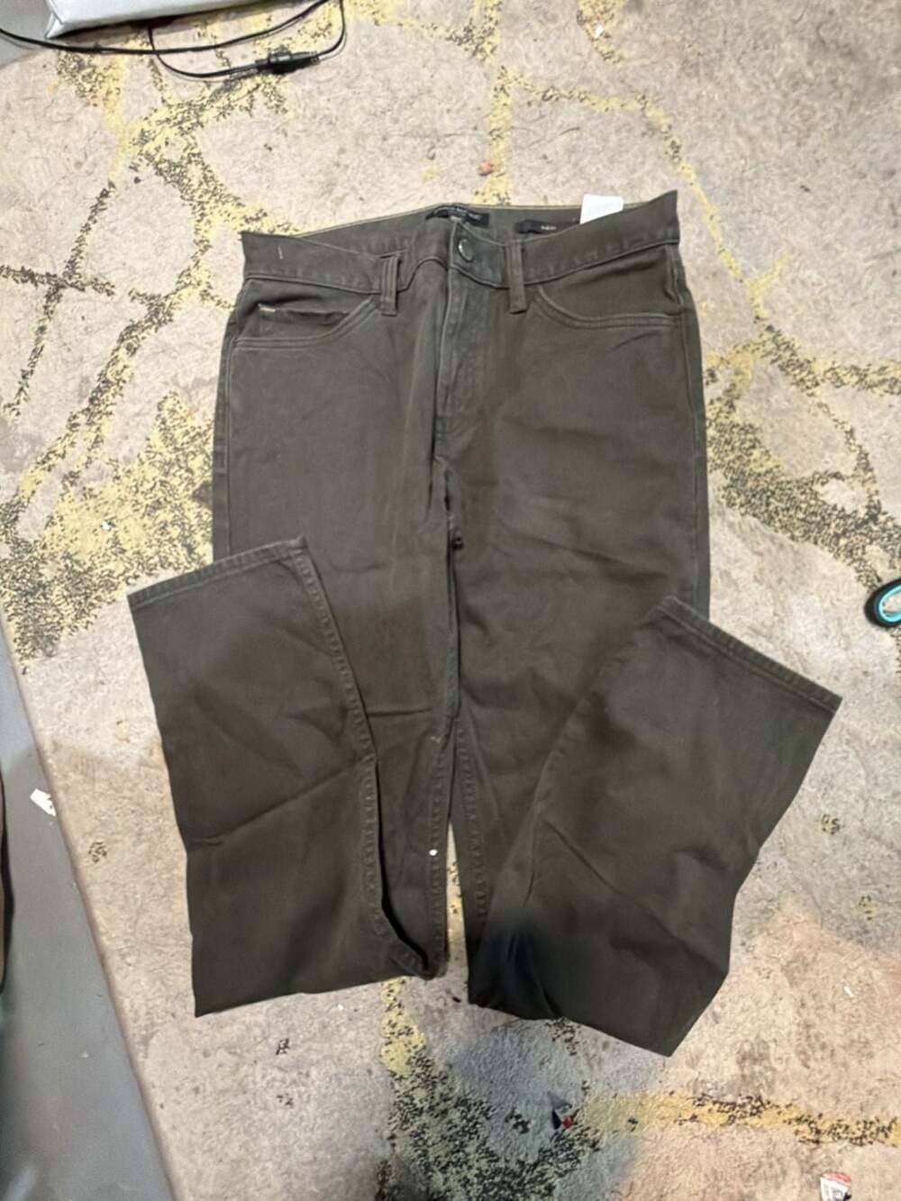 Banana Republic Traveler Slim Fit Five-Pocket Pants in Olive